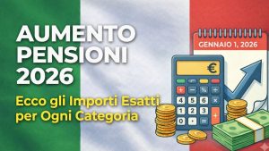Aumento pensioni 2026: ecco gli importi esatti per ogni categoria di